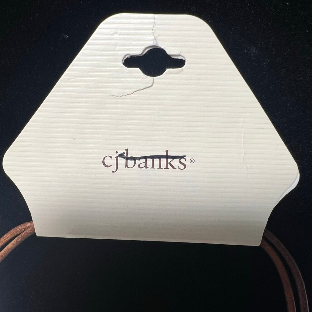 Christopher & Banks CJ Banks Geometric Pendant Necklace. brown Green Silver Gold - Picture 3 of 6